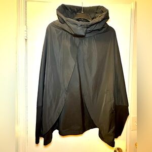 PLANET by Lauren G Poncho Nylon Black High Collar Very Cool One Size Made In USA